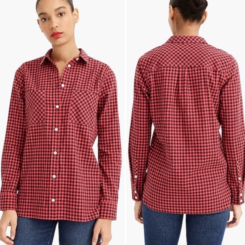 J. Crew | Classic Fit Boy Shirt Mini Buffalo Check Size 4